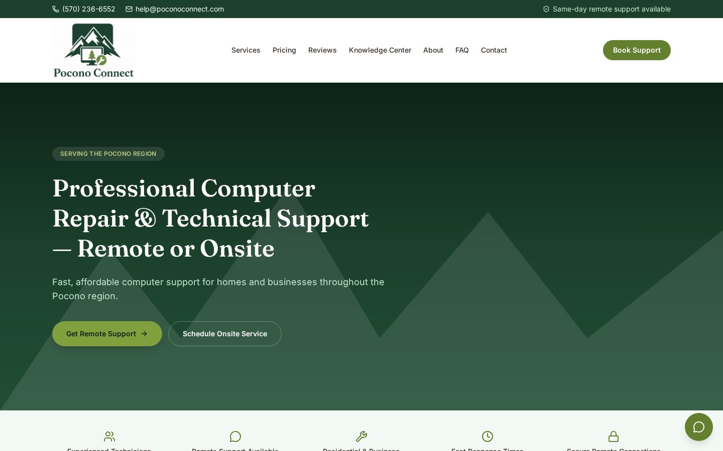 PoconoConnect website presentation